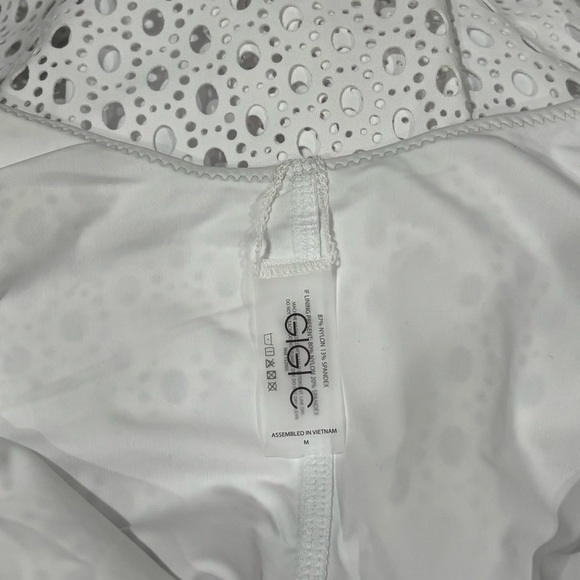New! GIGI C Lennox White Dress Mesh Perforated Mini Size M - Picture 5 of 7